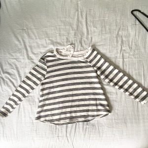 Split collar terry sweatshirt